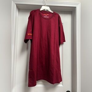 Popeyes Work Shirt Mens Xl Maroon Red Short Sleeve Employee Uniform Costume
